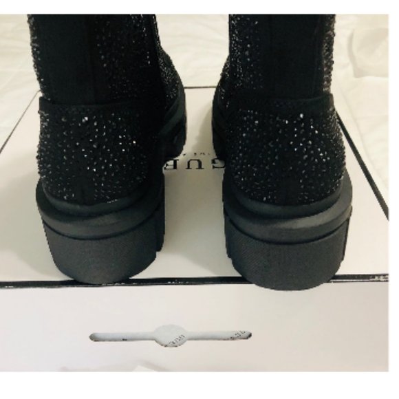 NEW with TAGS in BOX GUESS Ferine CRYSTAL Embellished Combat Boots - Picture 5 of 12